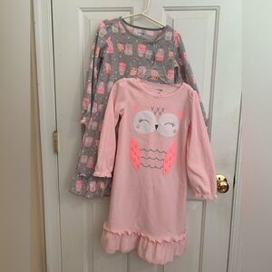 Simple Joys by Carters Adorable 2-pack Pink and Gray Owl Kids Nightgown
